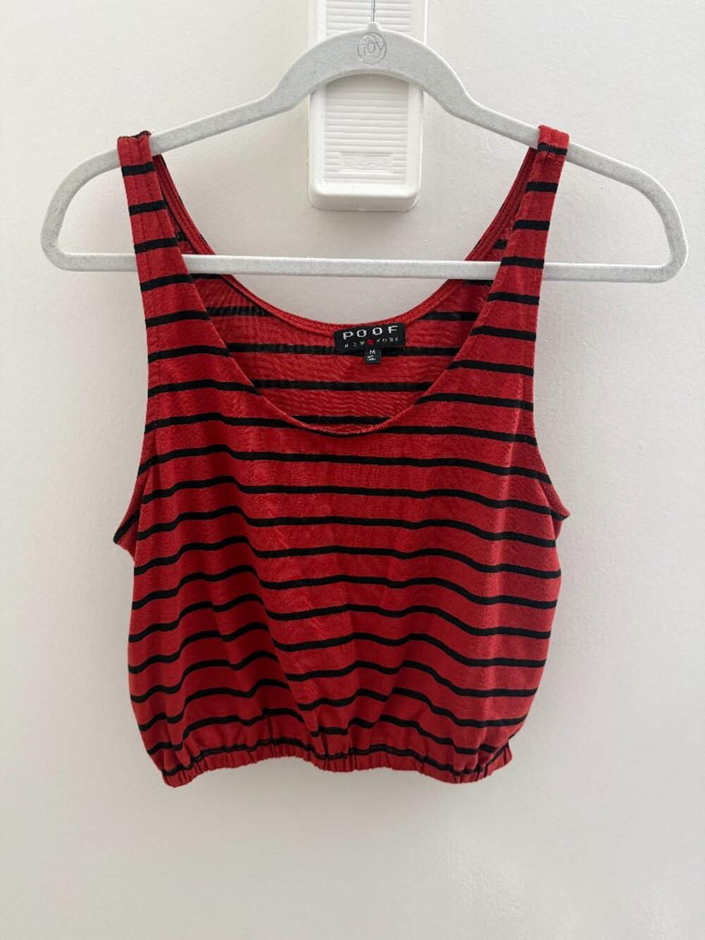 Red/Black Stripe Crop Top